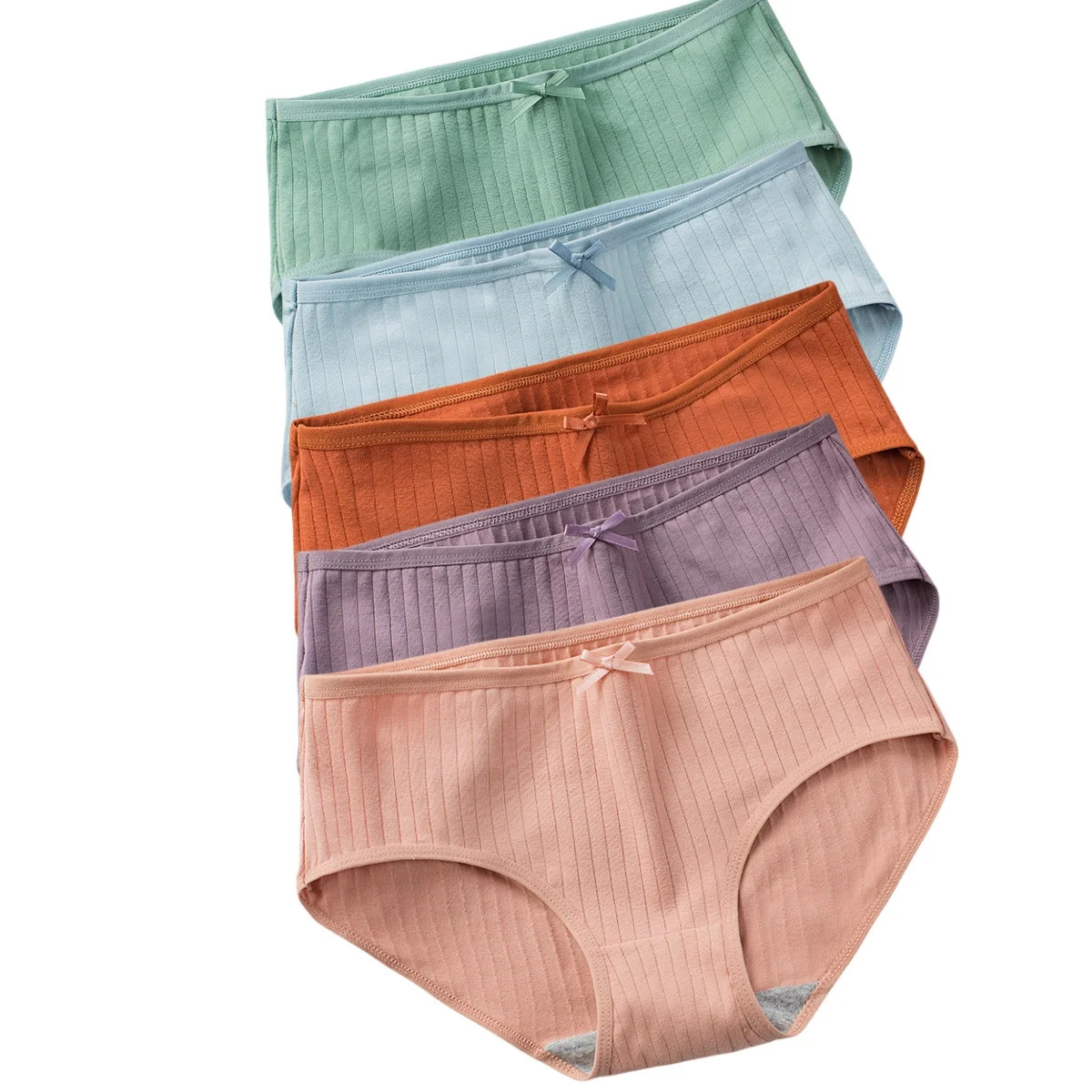 Low Rise Cotton Briefs Underwear Breathable Comfort Women's Brief 5 Pcs thumbnail 13