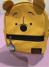 Disney Winnie the Pooh Mini Backpack Yellow Faux Leather Kids School Travel Bag