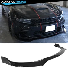 Fits 20-23 Dodge Charger Widebody 3PCS V1 Gloss Black Front Bumper Lip Splitter