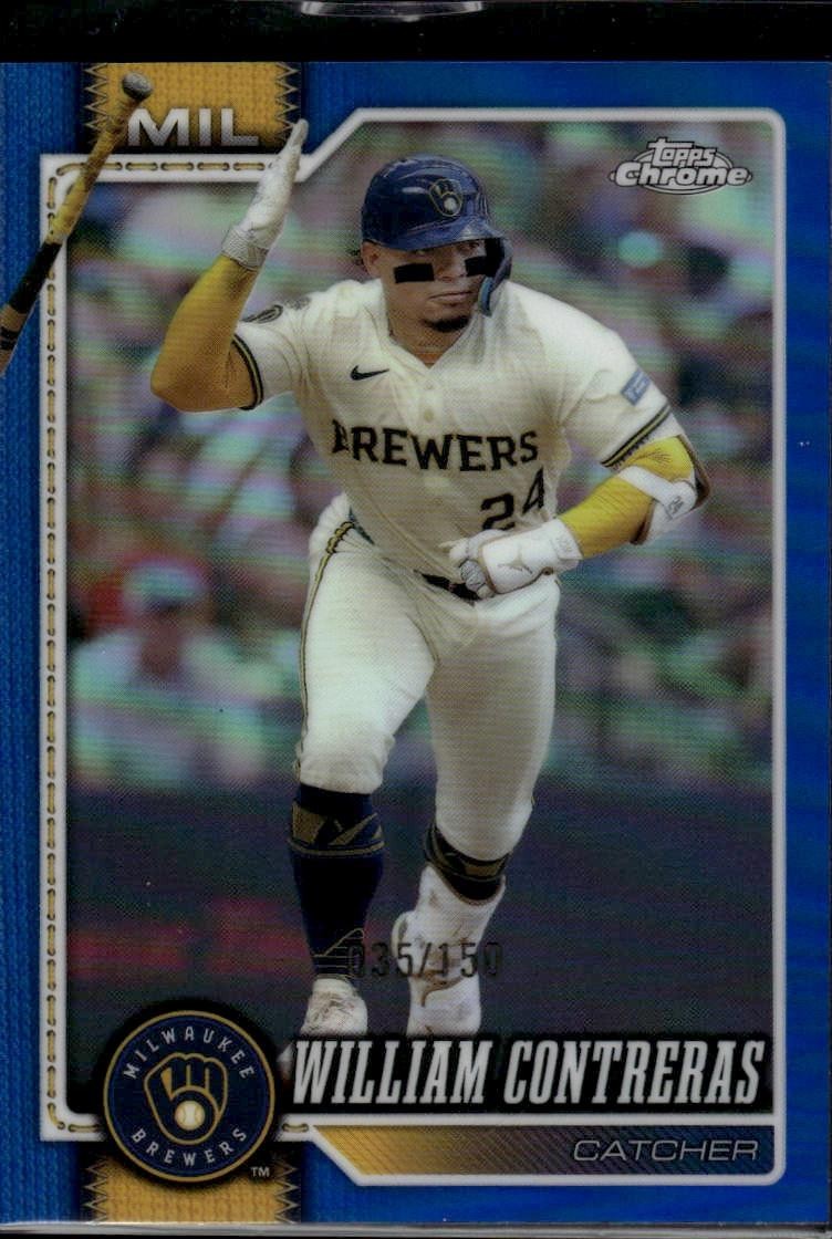 2026 Topps Chrome #198 William Contreras Blue Refractors #/150