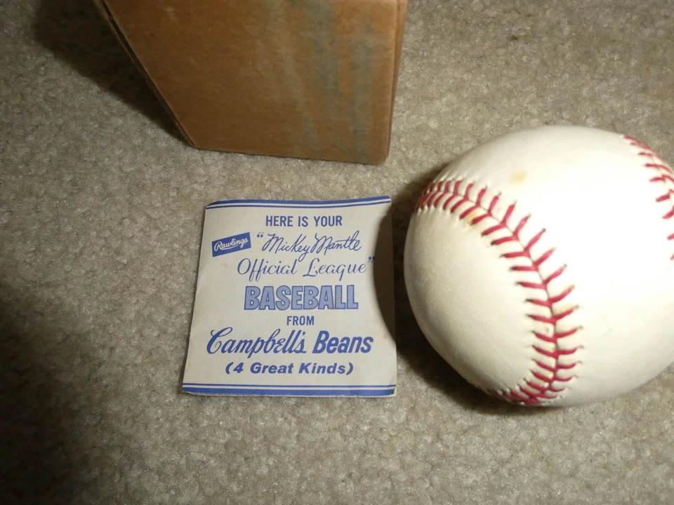 Винтажный официальный бейсбольный мяч 1962 Rawlings Mickey Mantle с коробкой для доставки + - Изображение 3 из 3