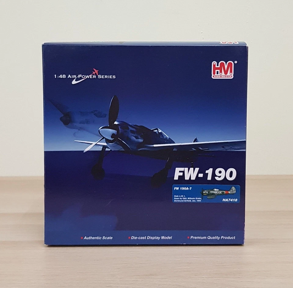 Hobby Master 1/48 HA7418 Focke-Wulf Fw 190A Luftwaffe I./JG 1, Wilhelm Krebs - Immagine 2 di 4