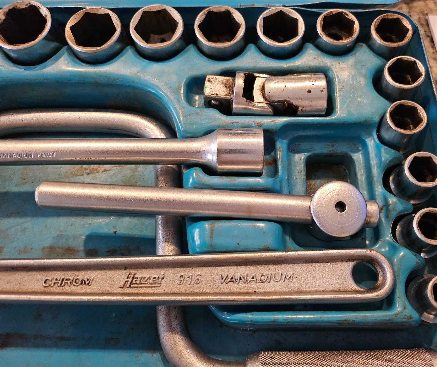 Vintage Hazet 905 Ratchet Socket Set Volkswagen Porsche Chrom Vanadium Germany