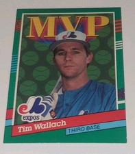 1990 Donruss Leaf #406 Tim Wallach MVP Montreal Expos Baseball ⚾️ Trading Card