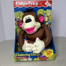 Vintage 1994 Fisher-Price Chattering Chimps Shake Chatters Plush Original NIB