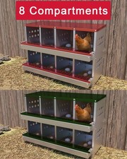8 Compartments Metal Chicken Nesting Box Chicken Laying Boxes for Laying Eggs