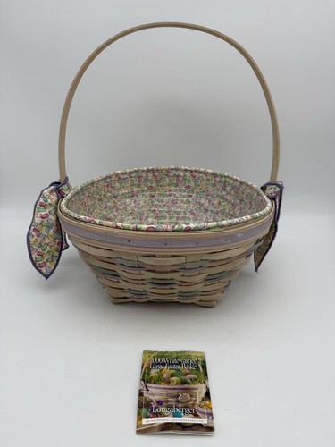 Longaberger Whitewash 2000 Century Large Easter Basket Jelly Bean Plastic Liner