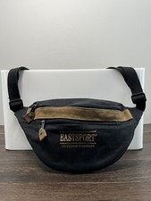 Eastsport Outdoor Company VTG 90's Black w/Gold Letters Leather Waist Fanny Pack