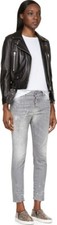 NEW Dsquared2 Cool Girl Jeans in Splatter Paint Grey Size IT 42