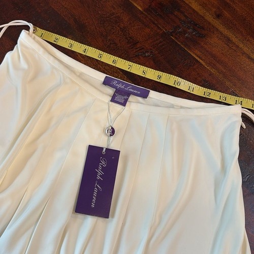 Falda Ralph Lauren Etiqueta Púrpura Plisada Marfil Talla 6 Nueva Con Etiquetas - Imagen 11 de 12