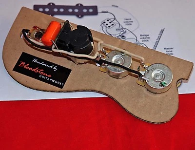 Fertig gebauter Fender USA Jazz Bass + Serie / paralleles Upgrade / Webstuhl / Kabelbaum