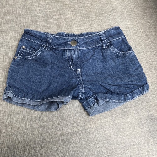 Mädchen 4-5 Jahre blau Shorts verstellbarer Bund Sommer Urlaub Smart Freizeit