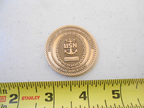 RARE COMMAND MASTER CHIEF WILLIE BURNETT USN HAMPTON RD MILITARY CHALLENGE COIN - Picture 5 of 5