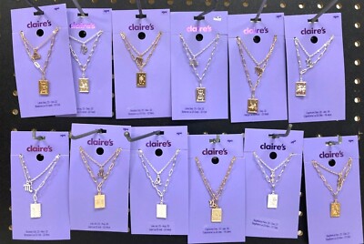 Claire s Girls Zodiac Astrological Symbol Necklace Choose Sign & Silver or Gold