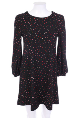 MANGO Kleid Damenkleid Polka Dots Punkte 3/4-Ärmel XS schwarz rot