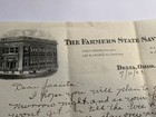 Vtg 1923 Letterhead Farmers State Savings Bank Delta Ohio 