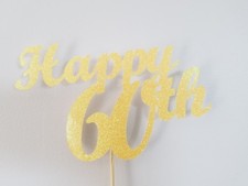 Personalized Happy 80, 70, 60, 50, 40, 30 Birthday Cake Topper