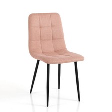 SET 2 SEDIE CORFU-B IN TESSUTO E GAMBE IN METALLO NERO OPACO ORESTELUCHETTA