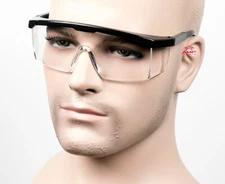 Gateway Strobe Black Clear Anti Fog Safety Glasses Telescoping Side Shields Z87+