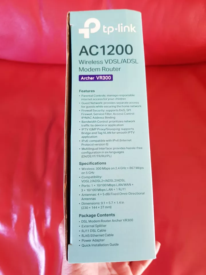 TP-LINK AC1200 WIRELESS VDSL/ADSL Modem Router ARCHER VR300 NBN 4 Antennas NIB - Image 4 of 4