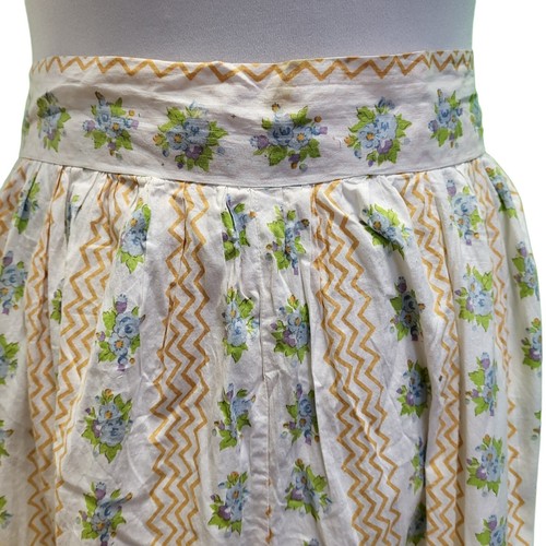 Falda Vintage Floral Volantes Años 50 Blanco Botón Algodón M 10 W28 Para Mujer - Imagen 2 de 5