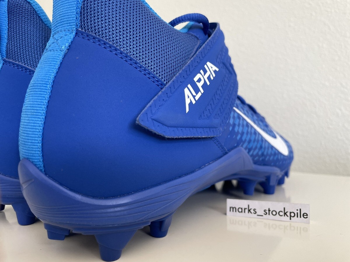 NIKE ALPHA MENACE VARSITY 2 GAME ROYAL MENS FOOTBALL CLEATS SIZE 11.5 BLUE WHITE Size 11.5 - Nike Alpha Menace Varsity 2 Game Royal for sale  main image 2