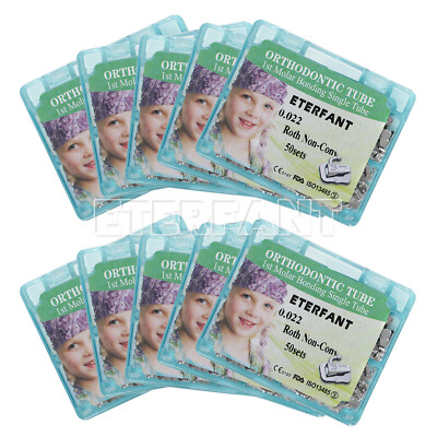 10xETERFANT Dental Ortho Buccal Tubes 1st Molar Roth 022 Bondable Non-Conv