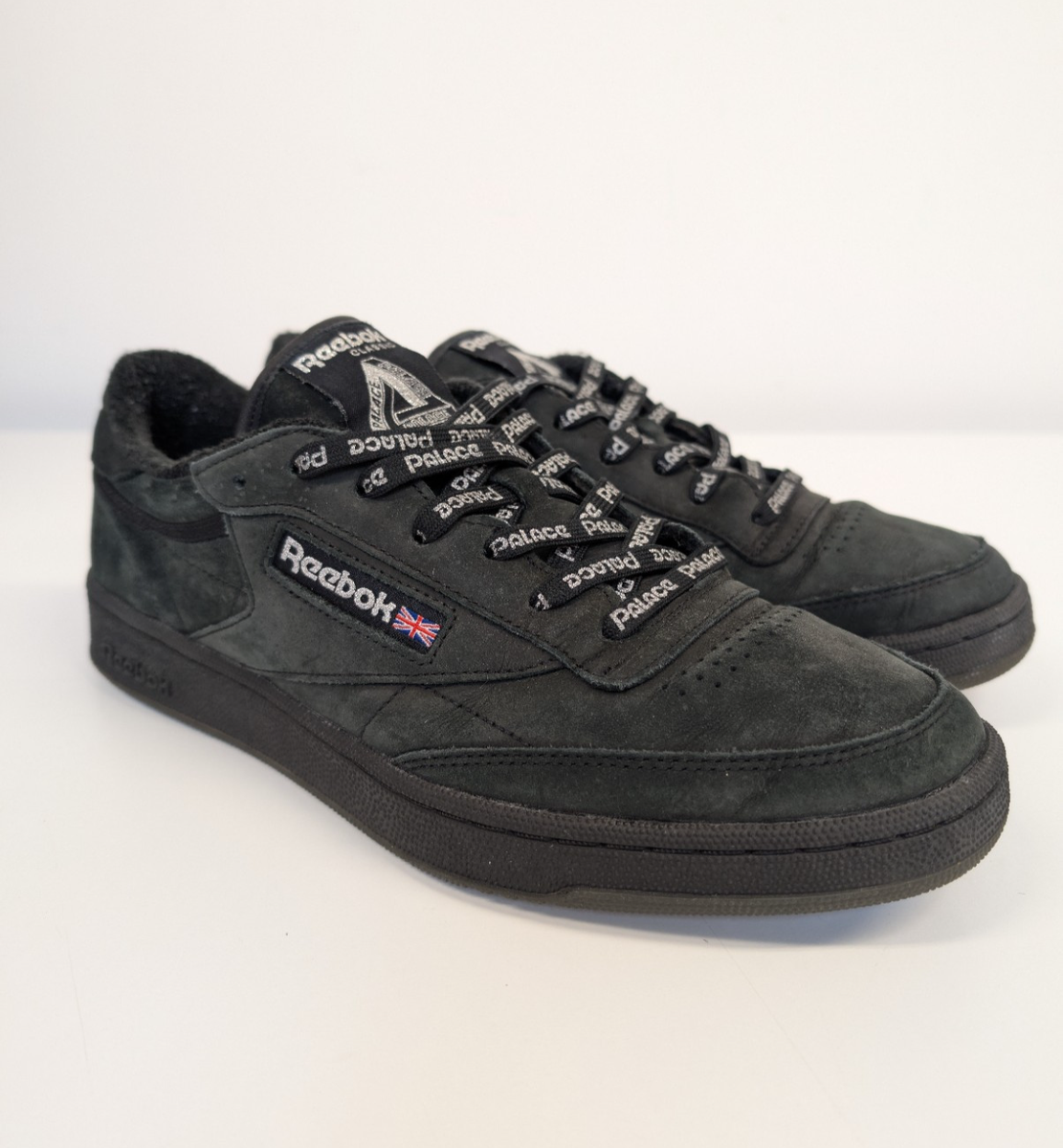 Reebok X Palace Skateboards Club C 85 Black Trainers Size UK