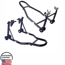 Motorcycle Sport Bike ATV Stand Front & Rear Wheel Stand Combo Swing Arm Lift