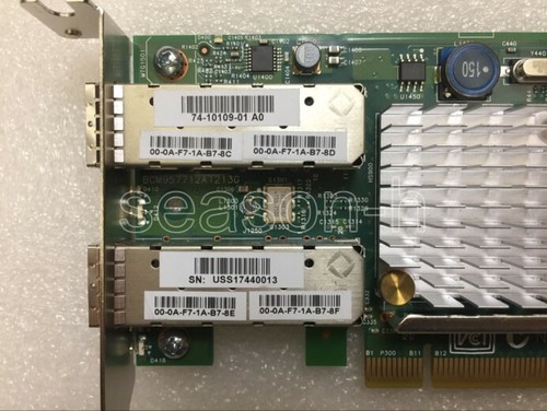 cisco 74-10109-01 BCM957711A1113G 10GbE Dual Port netowrk card Card LP - Picture 3 of 5