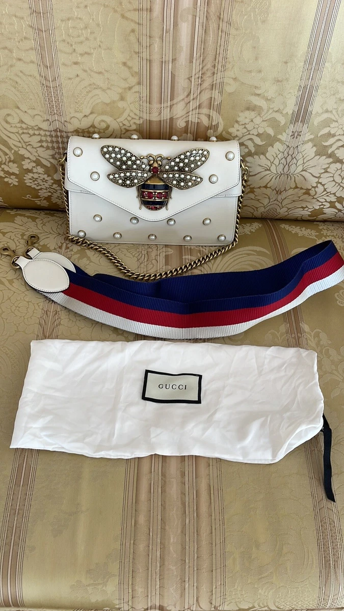 Gucci, Bags, Black Leather Gucci Broadway Bee Bag