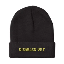 Beanies for Men Disabled Vet Embroidery Winter Hats Women Acrylic Skull Cap