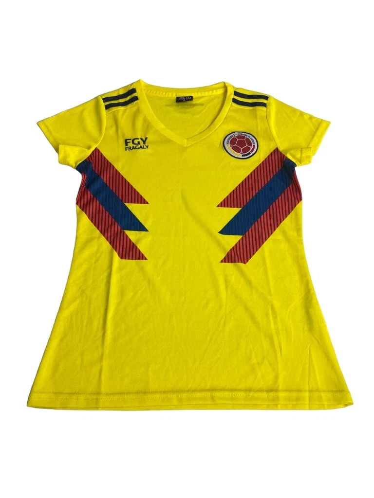 GTA Sports Colombia Soccer Tshirt Womens Small Yellow Fan Apparel