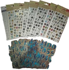 Large Lot Alphabet Number Letter Stickers Scrapbooking Journal