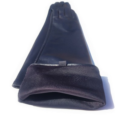 Women Elbow Long Plain Classic  Real Sheep Leather Gloves Polyester Thin Lining