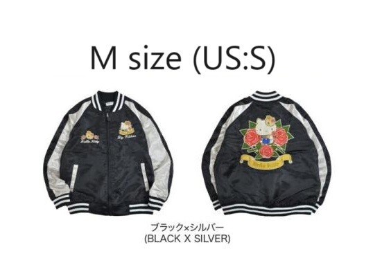 Hello Kitty スカジャン Mサイズ Sanrio Hello Kitty Jacket Sukajan Black x Silver Outer Size M (US