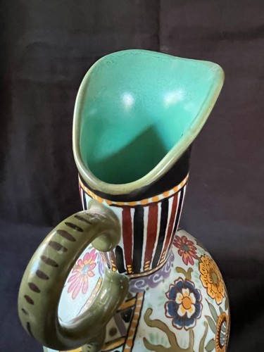PLATEELBAKKERIJ - Gouda Art Nouveau Ceramic Ewer - Zuid-Holland - Circa 1925 - Picture 2 of 8