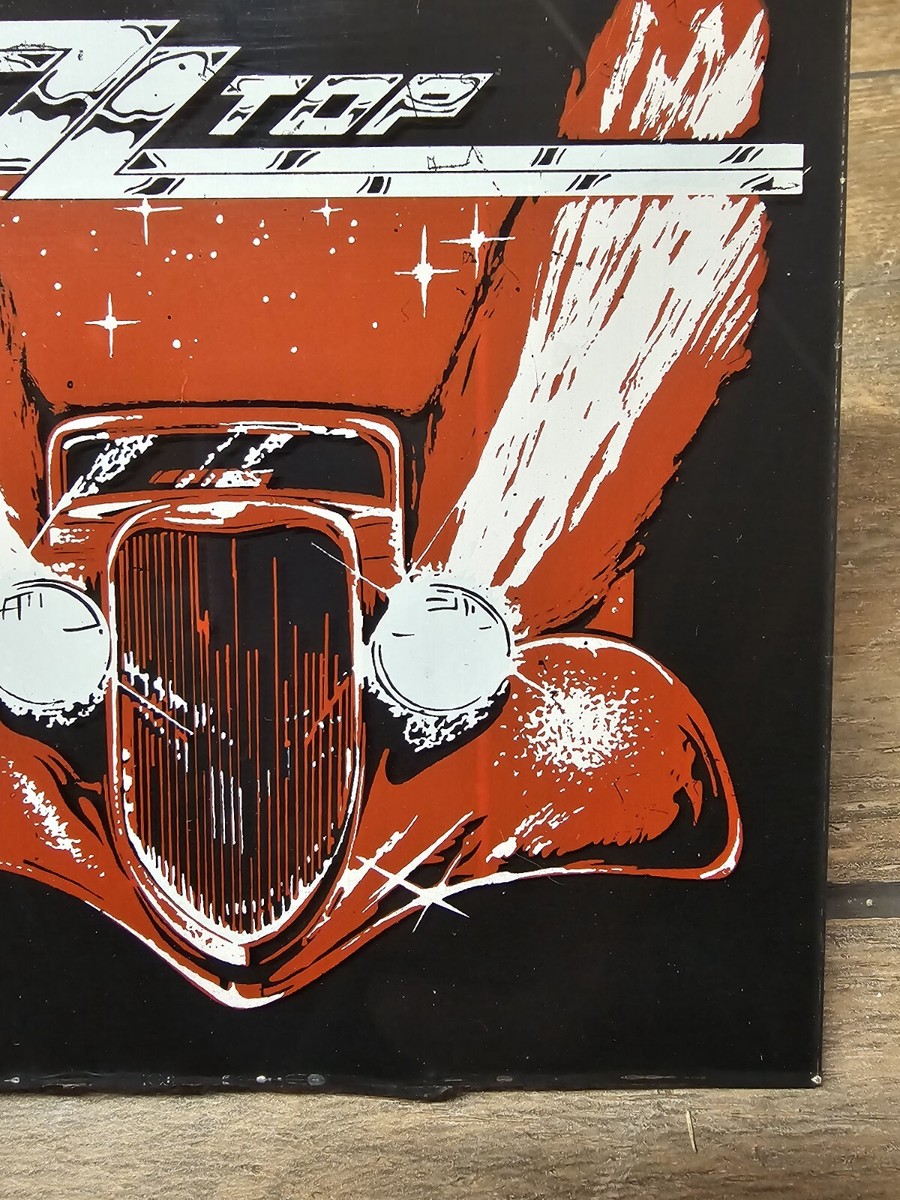Vintage ZZ Top Carnival Glass 6” X 6” White Graphics Red Car | eBay