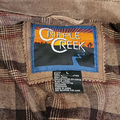 Vintage Rare Cripple Creek Shell 100% Genuine Leather Bomber Men's Vintage Rare Cripple Creek Shell 100% Genuine Leather Bomber Men's