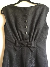 Helene Berman London Black Sleeveless Cocktail Dress w/Geometric Print-Size 4