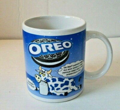 Nabisco Oreo Cookie ''Sooooooo Much Milk!'' Coffee Cup Blue And White