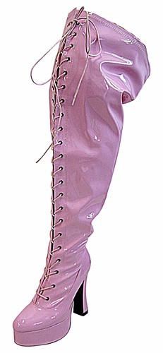Plateau Overknee High Heels schwarz, rot, pink, weiß sehr weiter Schaft 36- 46 - Bild 9 von 16
