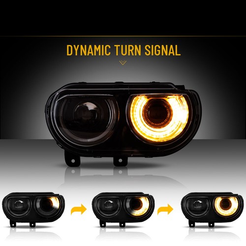 VLAND RGB Dual Beam Headlights For Dodge Challenger 2008-2014 W/Sequential LH+RH - Bild 4 von 12