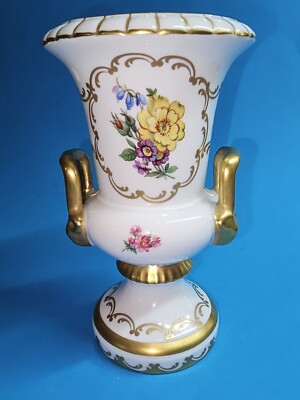 Vase-handbemahlt GEROLD-TETTAU-Made in W.GERMANY-Handarbeit-24 Karat Gold
