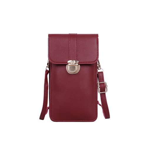 Touch Screen Crossbody Bag Cell Phone Holder Case Wallet Purse Mini Black Red - Picture 13 of 17
