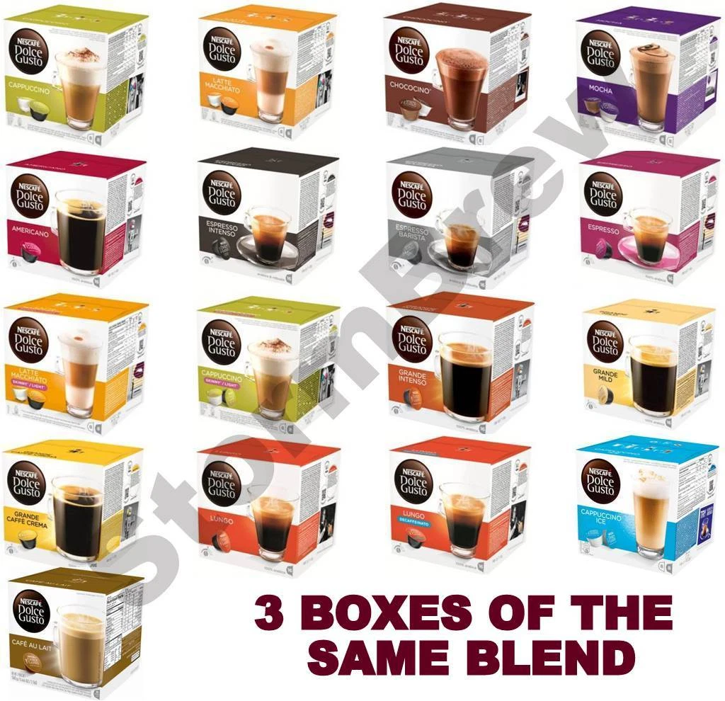 Pack 3 sachets de 15 Capsules Café italienne Dolce Gusto Mélange(Red / Blu/  Nera) + Verre gratuit – Capsules Dosettes Caffè Borbone Respresso