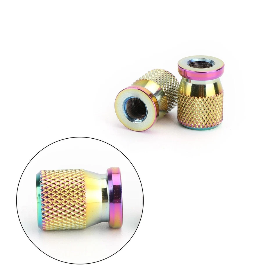 2pcs CNC Burnt Titan-color Motorcycle Tire Valve Cap Cover Wheel Decoration #3 Foto 2 de 4