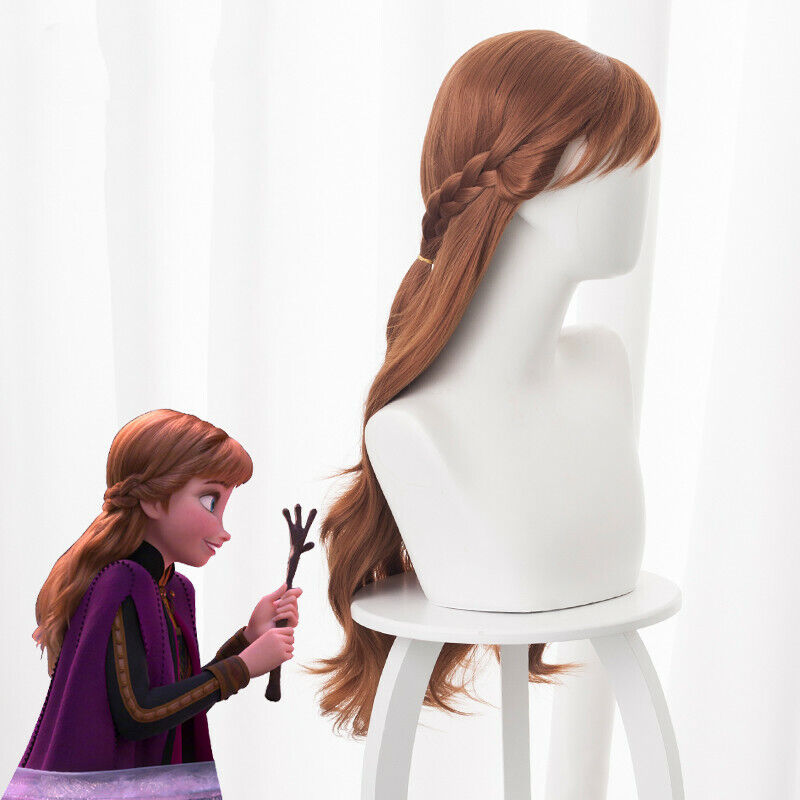Anna Cosplay Frozen 2 Kostüme Costume Perücke wig Braun Brown Lang Long princess