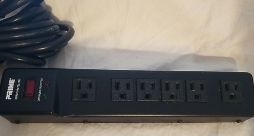 Prime Brand 6-outlet Surge Protector - 12 Foot Cord Black - Picture 2 of 5