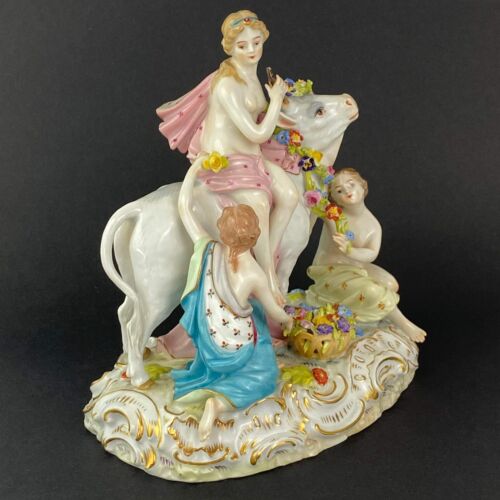 Carl Thieme Europa & The Bull Antique Porcelain Figurine Group 19thc - Picture 14 of 24